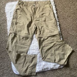 White Sierra Convertible Pants Zip off Shorts Size Large